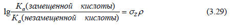  pKa( )-pKa( )=σZρ,  ρ - 